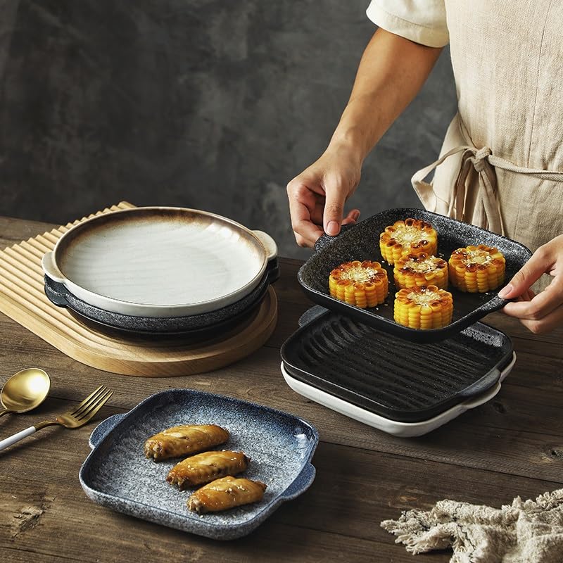 Backgeschirr für Lasagne, Keramik-Tablett für Ofen und Mikrowelle, Doppelohr-Nudelschale, Küchen-Backutensilien, vielseitige Kuchenform für das Kochen zu Hause