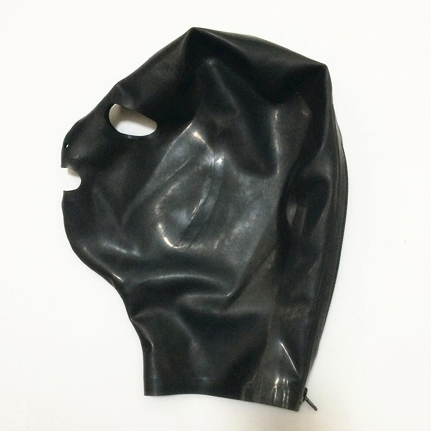 Masque Cagoule Latex Noir,Masque Caoutchouc Intégral Unisexe pour Tête Décoration,Déguisements Club D'Halloween Cosplay