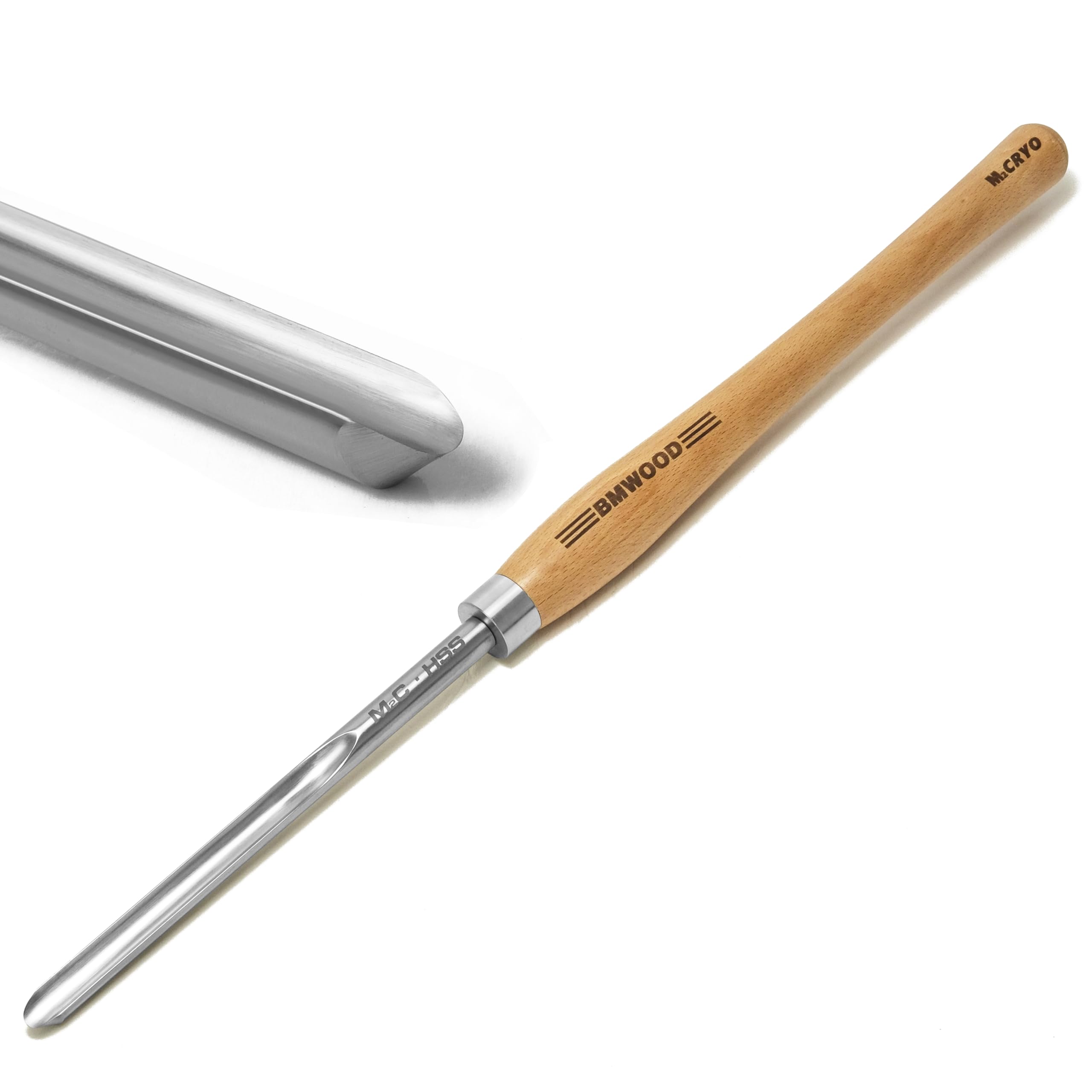 Cryo M2 HSS 5/8" Spindle Gouge with Beech Handle Length 15-1/2", Woodlathe Chisels for Woodturning
