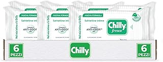 Chilly, Salviettine Fresco, Salviette Igiene Intima, Azione Protettiva con Mentolo Naturale, per Uso Quotidiano, Clinicamente Testato, pH 5- 6 confezioni da 12 salviettine