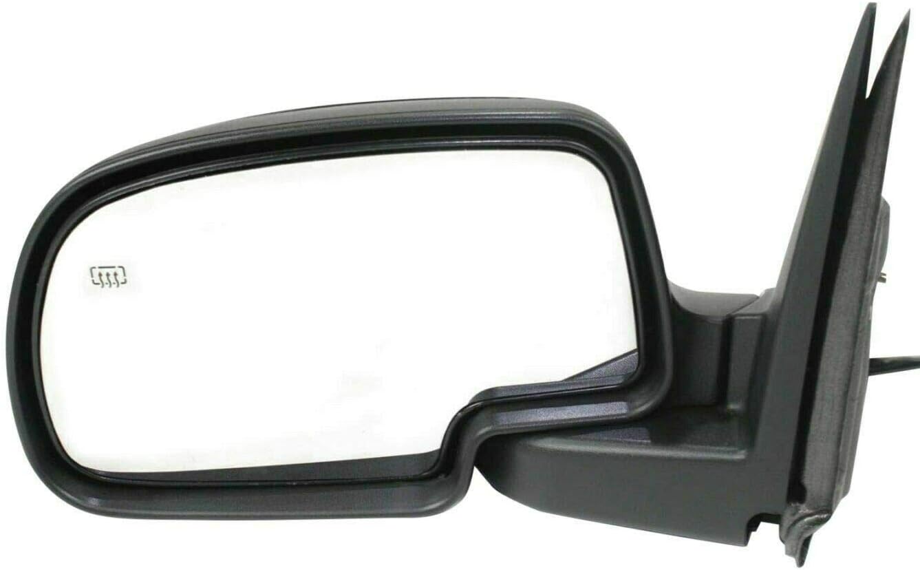 Side View Mirrors Set Power Glass Manual Folding Heated Textured Black For 2003-2006 Chevrolet Silverado/GMC Sierra Direct Replacement15226944 15226945