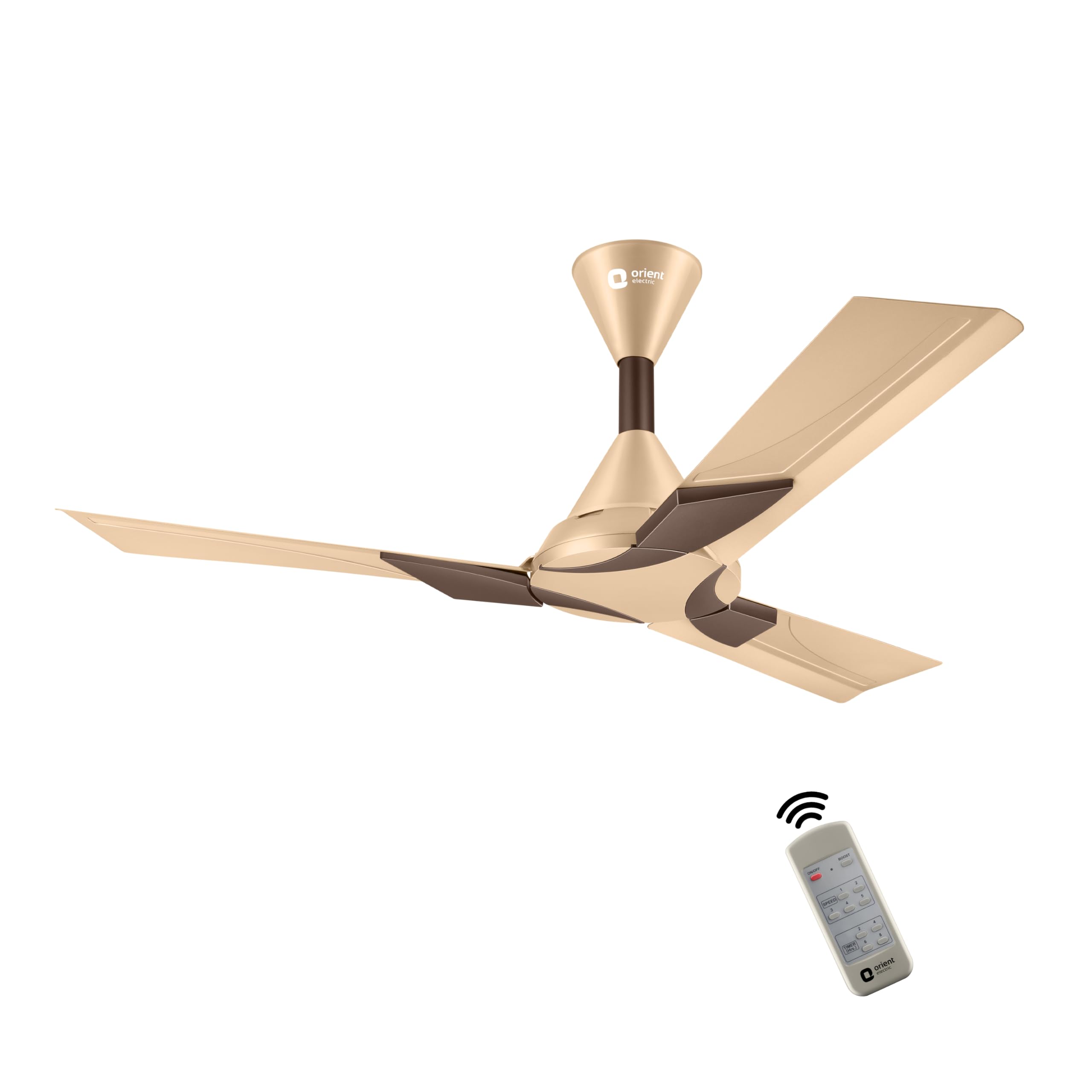 Orient Electric’s 1200 mm Wendy BLDC | BLDC ceiling fan with Remote | Designer ceiling fan with stylish trims | Saves up to 50% on electricity bills | 3-year warranty | Topaz Gold Brown, pack of 1