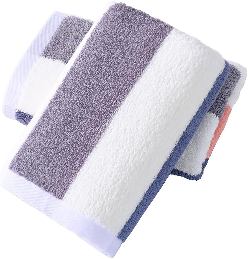 YiLUOMO Pink Striped Pattern Design Hand Towels 100% Cotton Highly Absorbent Soft Decorative Hand Towel Set of 2 for Bathroom 13 x 29 Inch