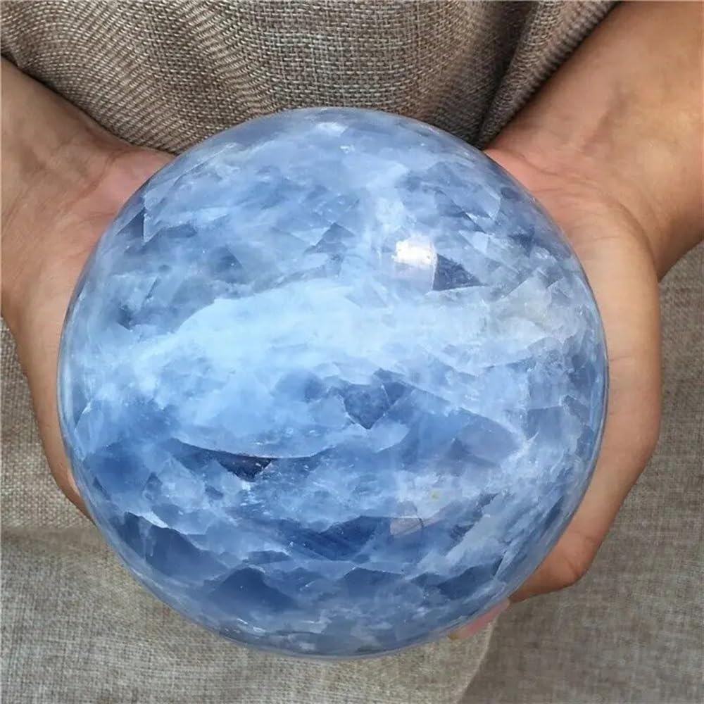 CYVXCPPGI Decorative Ornaments Blue Calcite Quartz Sphere Crystal Ball (Size : 1300-1400g)