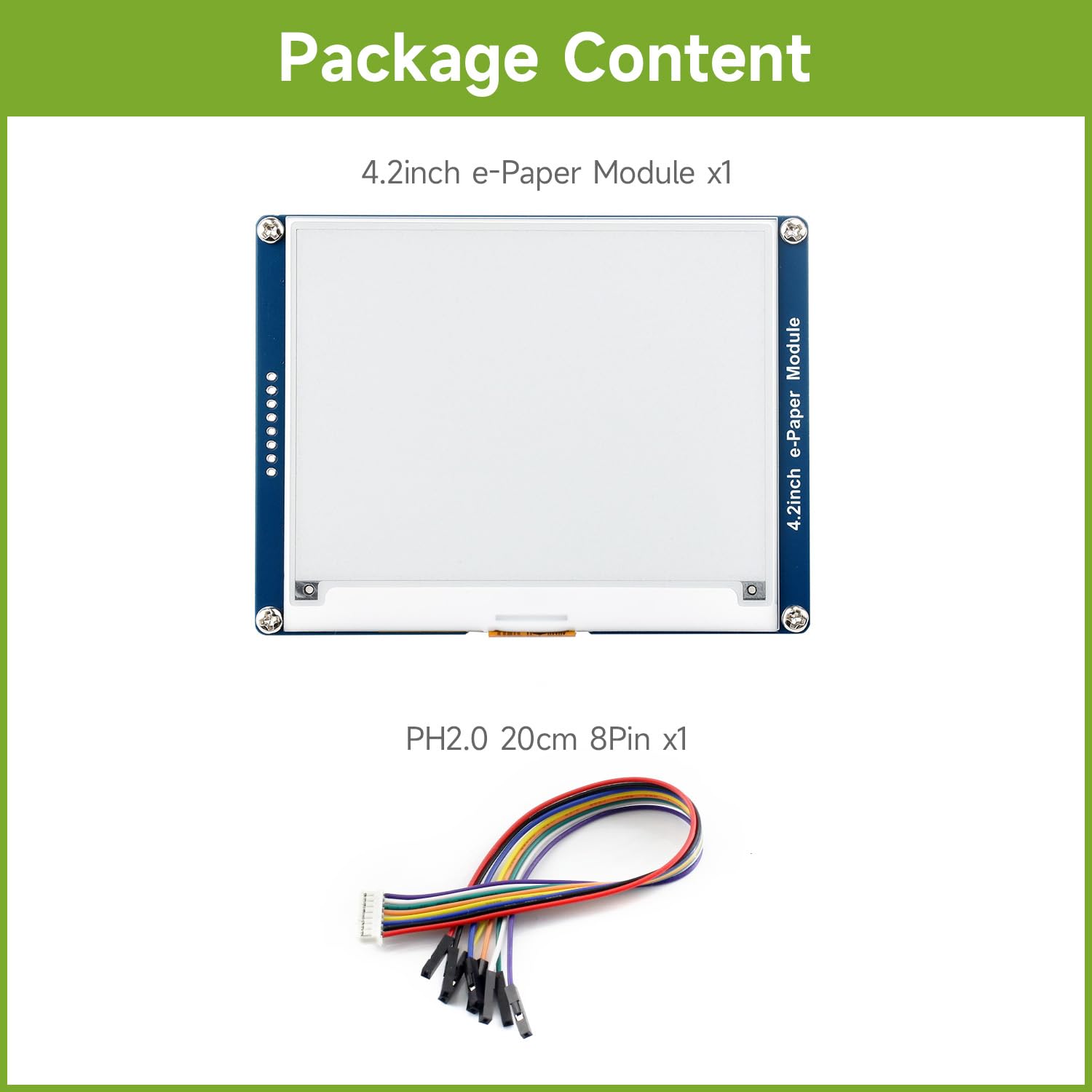 Waveshare 4.2Inch E-Paper Display Panel Module Kit 400 x 300 Resolution 3.3v E-Ink Electronic PaperScreen,Embedded Controller for Raspberry Pi/Arduino/Nucleo Support Full Refresh SPI Interface