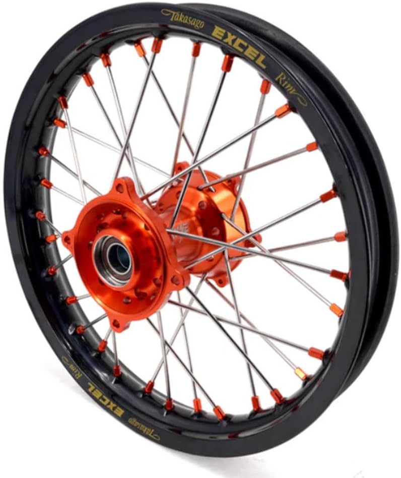 KKE1.6 * 19 & 1.85 * 16 Big Kid's Wheels Excel Rims Set Compatible with KTM85 SX 2021-2024 Husqvarna TC 85 GAS GAS MC85 2021-2024 Orange Mini Bike