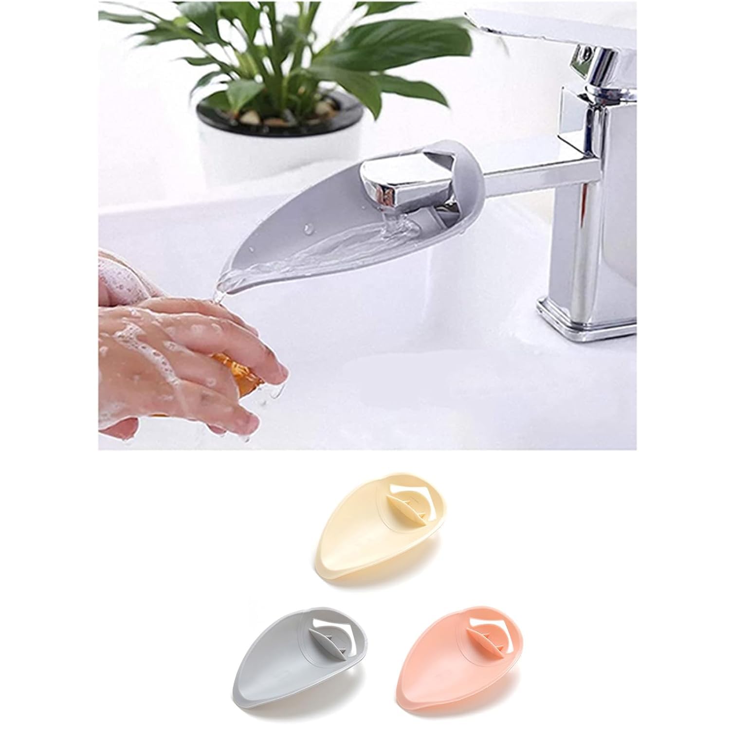 Faucet Extender, Kitchen Sink Tap Extension Flexible, Sink Handle Extender, Safe Fun Bathroom Hand-Washing Solution for Babies Toddlers Kids Teach Your Kids Good Sanitation Habits (Pack-4)-image-16