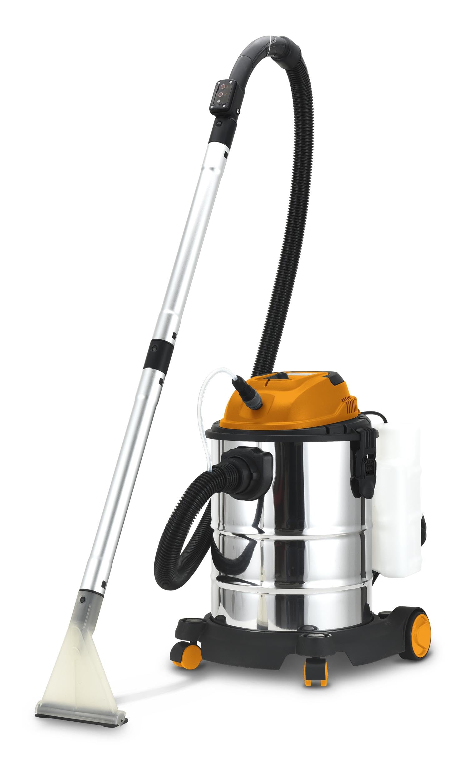 FEIDER – Aspirador inyector 1200 W 25 L, función soplador, voltaje 220-240 V, aspiración 16 Kpa, tanque de agua limpia 400 ml, filtro de espuma, sobre ruedas FIE1200W