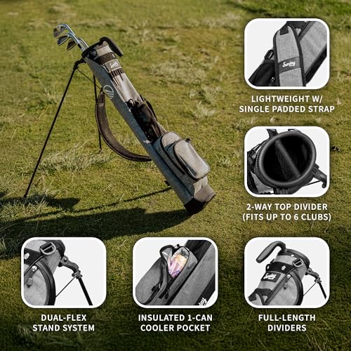 Image of Sunday Golf Loma Bag - Lightweight Golf Bag with Strap and Stand - Easy to Carry Pitch n Putt Golf Bag - Stand Bag for The Driving Range, Par 3 and Executive Courses, 31 Inches