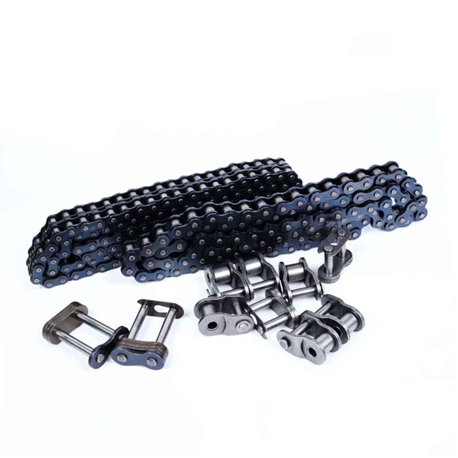 Compatible con cadena de rodillos de una hilera 04C-1 | Paso de 6,35 mm, medio conector, cadena de transmisión industrial de 1,5 m y 5 m(1.5 Meter Long Chain)