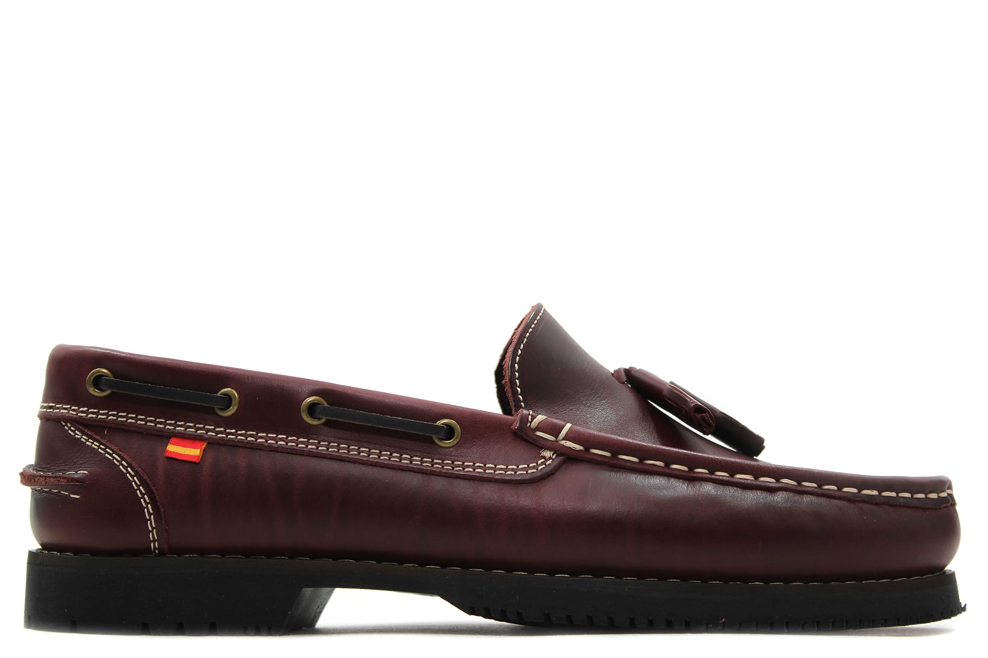 S@kut - Zapato Mocasín de Piel,Suela de Goma,tacón bajo,náutico clásico con borlas para: Hombre