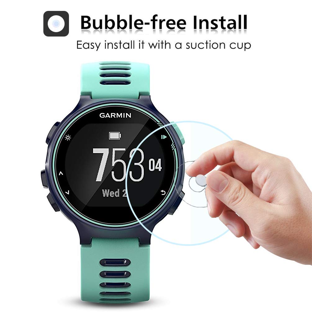 Didisky 5 Pellicole In Vetro Temperato Per Garmin Forerunner 735xt - Durezza 9H, Antigraffio, Alta Definizione, Con Salviette E Rimuovi Polvere