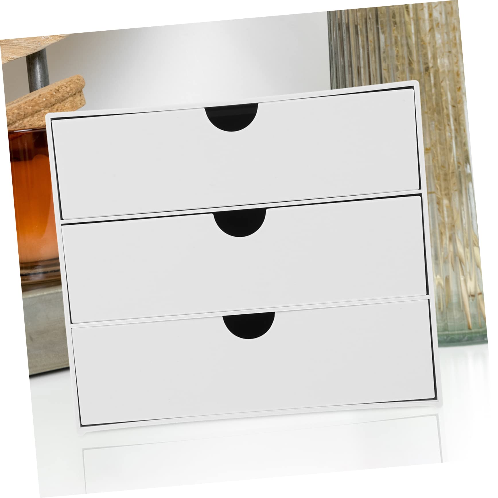 Scatola Organizer da Scrivania Cassetto, Grande Capienza Bianca in Ps