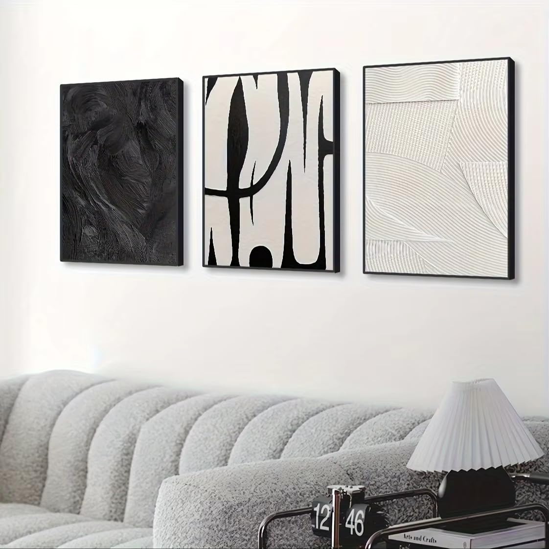 DFZEWKI Abstract Black and White Canvas Wall Art Set Posters, Ideal for Room Decoration(70x100cm(28x39in) x3/No frame)