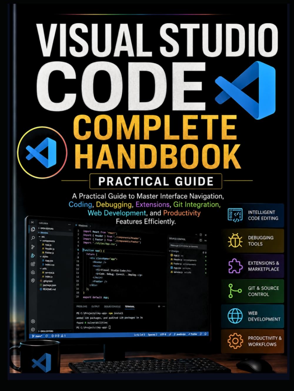 Visual Studio Code Complete Handbook: A Practical Guide to Master Interface Navigation, Coding, Debugging, Extensions, Git Integration, Web Development, and Productivity Features Efficiently