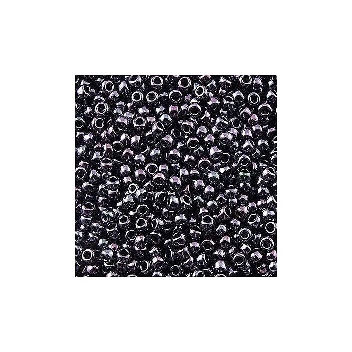10 g TOHO Round Seed Beads Rocailles, Size 8/0, Metallic Amethyst Gun Metal (# 90), Japan, Glass — image 1