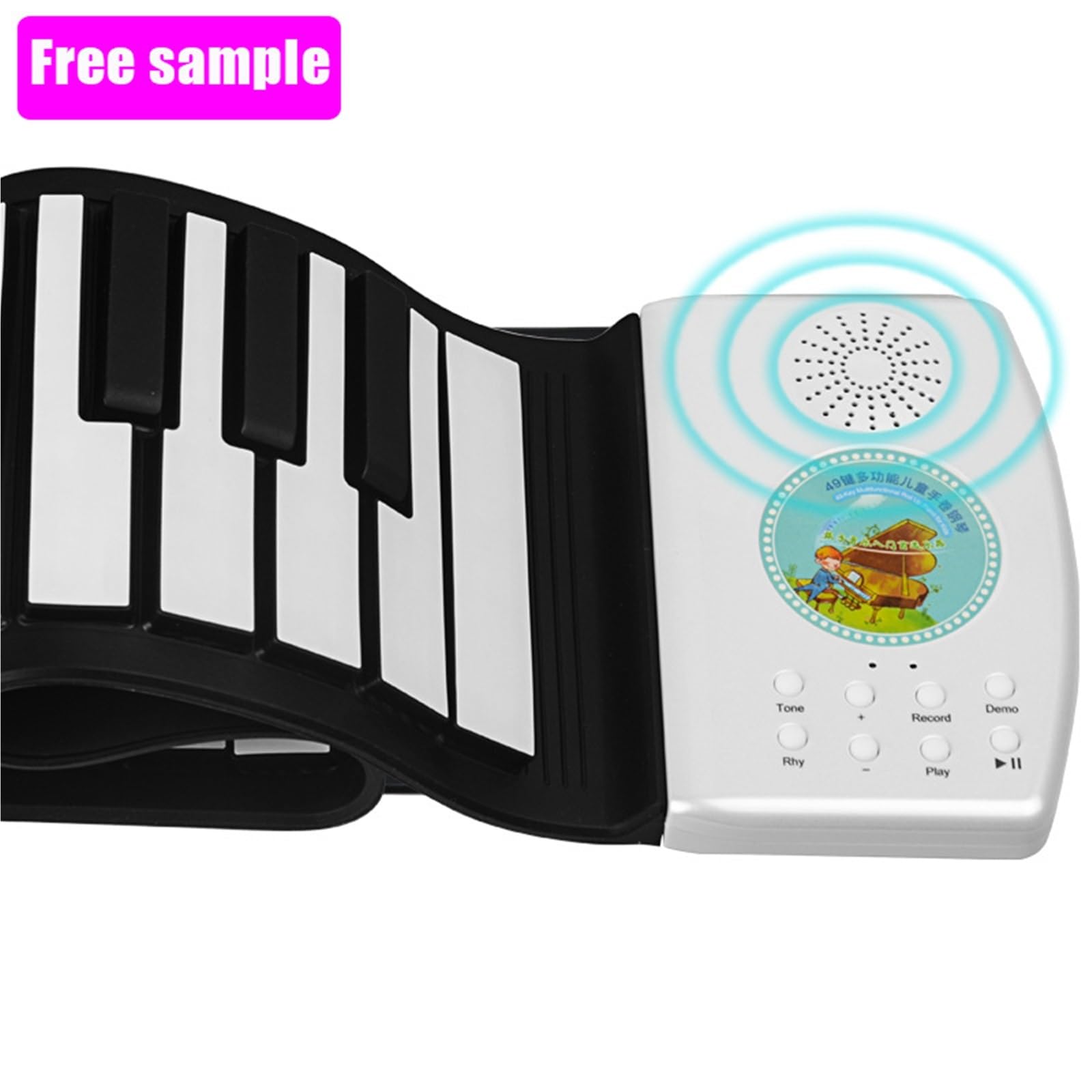 Tastiera Digitale Per Principianti Pianoforte A Mano Con 49 Tasti E Altoparlante Pianoforte Elettronico Portatile Pieghevole Per Principianti Per Esercitarsi(Black)