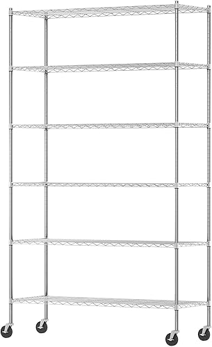 Miniatura 4 de Furinno Wayar Estante de almacenamiento de metal, 6 niveles, 48 pulgadas más alto, acero inoxidable