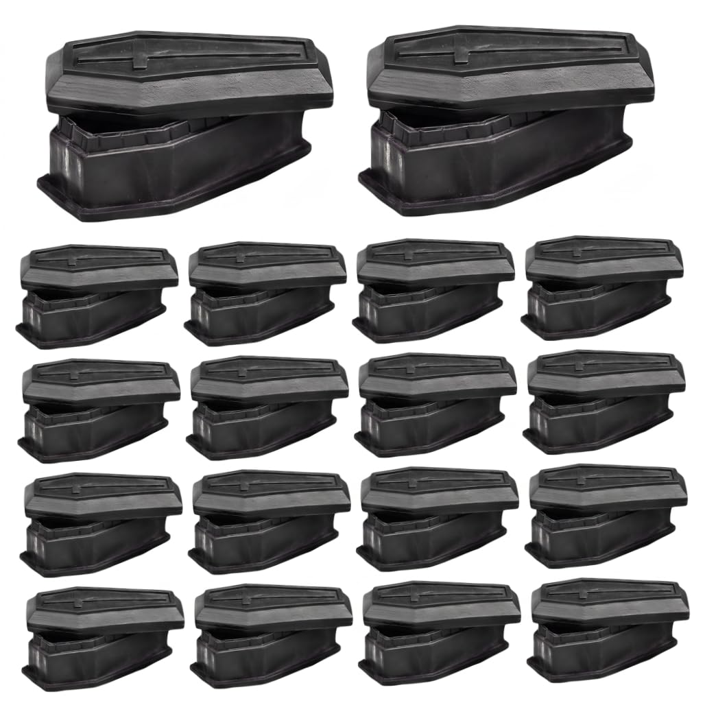 Uanqfegy 18pcs Reusable Black Mini Coffin Halloween Boxes