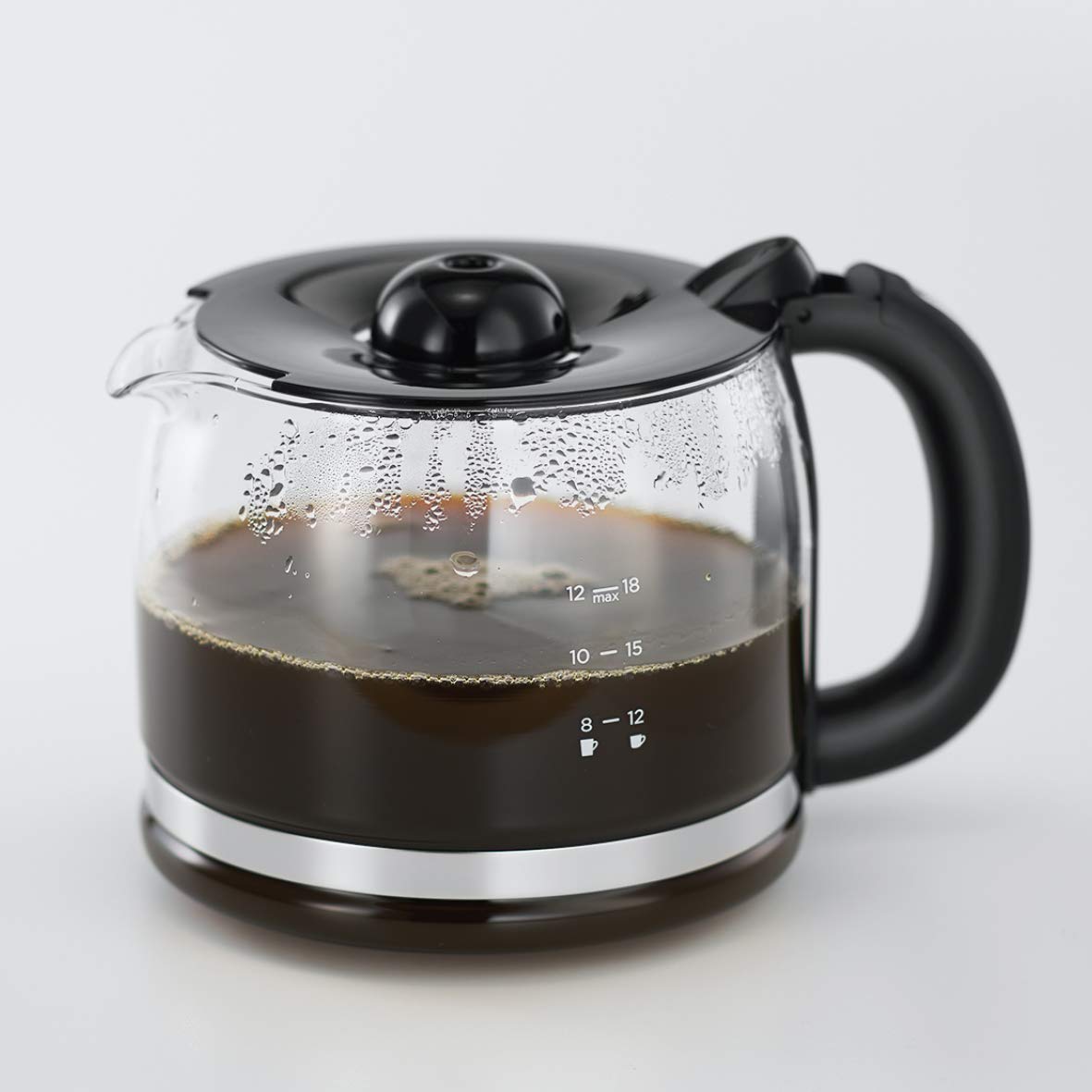 Russell Hobbs Cafetera de Goteo Geo Steel - 12 Tazas, Capacidad de 1,5L, Soporte de Filtro Extraíble, Selector de Intensidad del Café, Pantalla LCD, Programable, Acero Inoxidable, Gris - 25270-56
