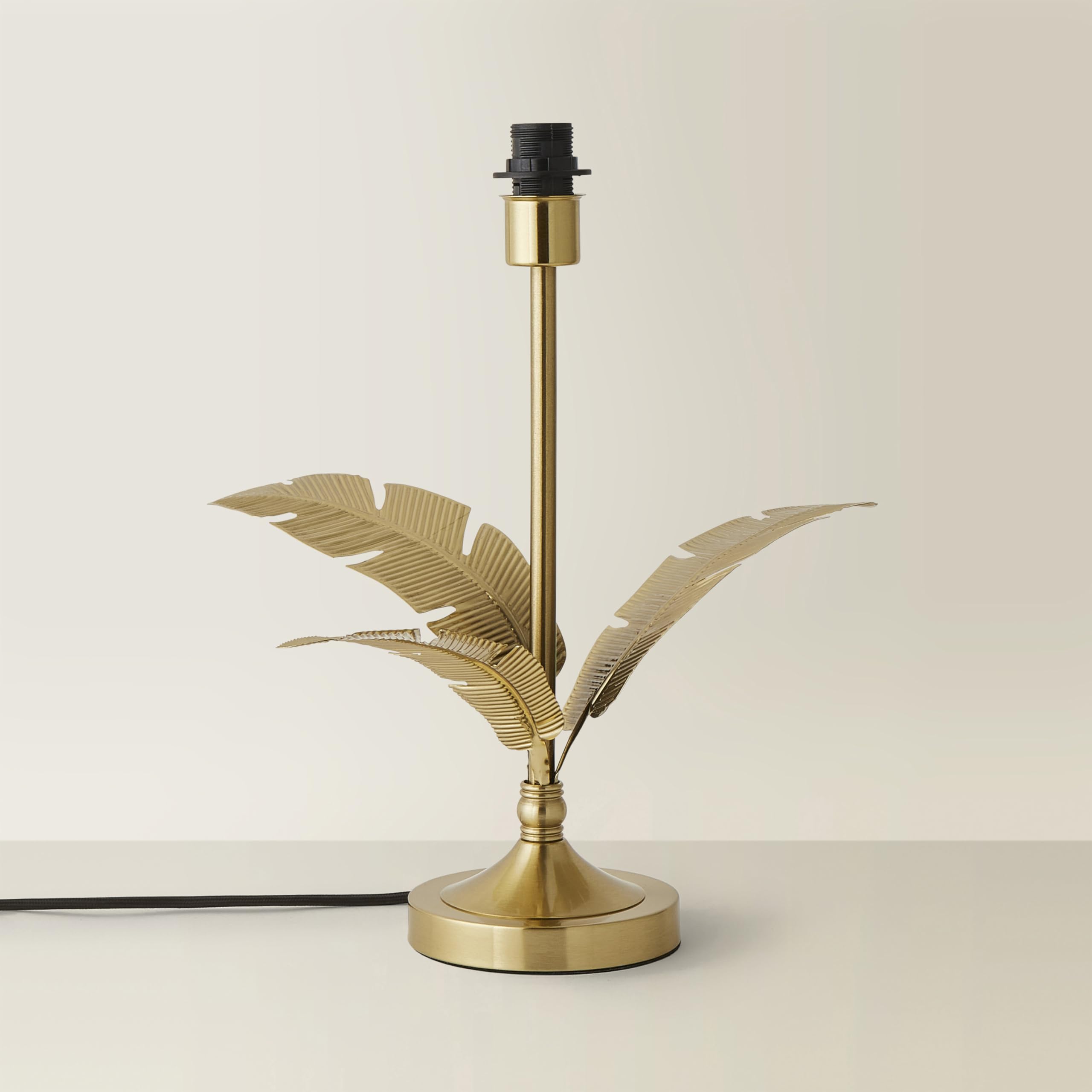 ValueLights | Christina Gold Palm Leaf Detail Single Stem Table Lamp Base | Table Lamps, Home Décor & Improvement Essential