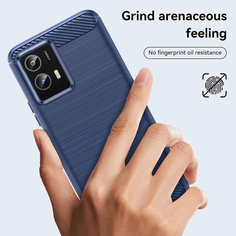 Image of NPRC Hybrid Ultra Slim Protective Case TPU Non-Slip Carbon Fiber Texture Shockproof Case Cover for Vivo Y75 5g - Blue
