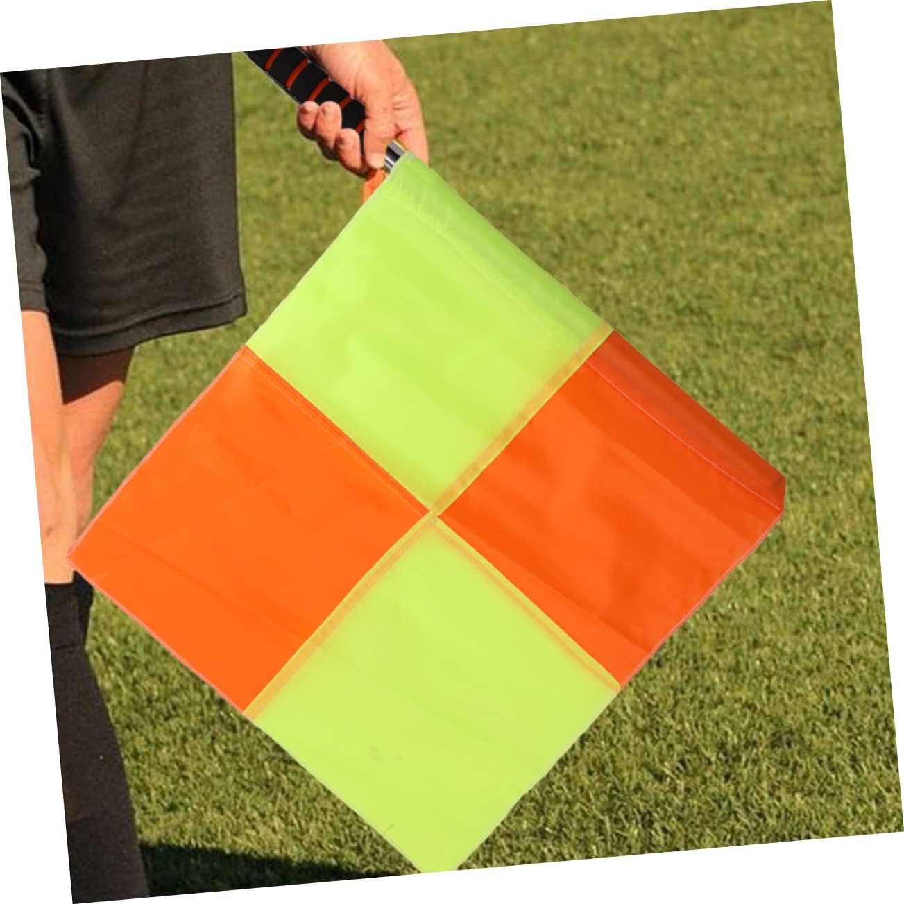 2pcs Soccer Referee Flags Signal Flags Comfortable Grip for Sports Games Easy to Carry Resistant for Soccer Rugby and Field Hockey Training
