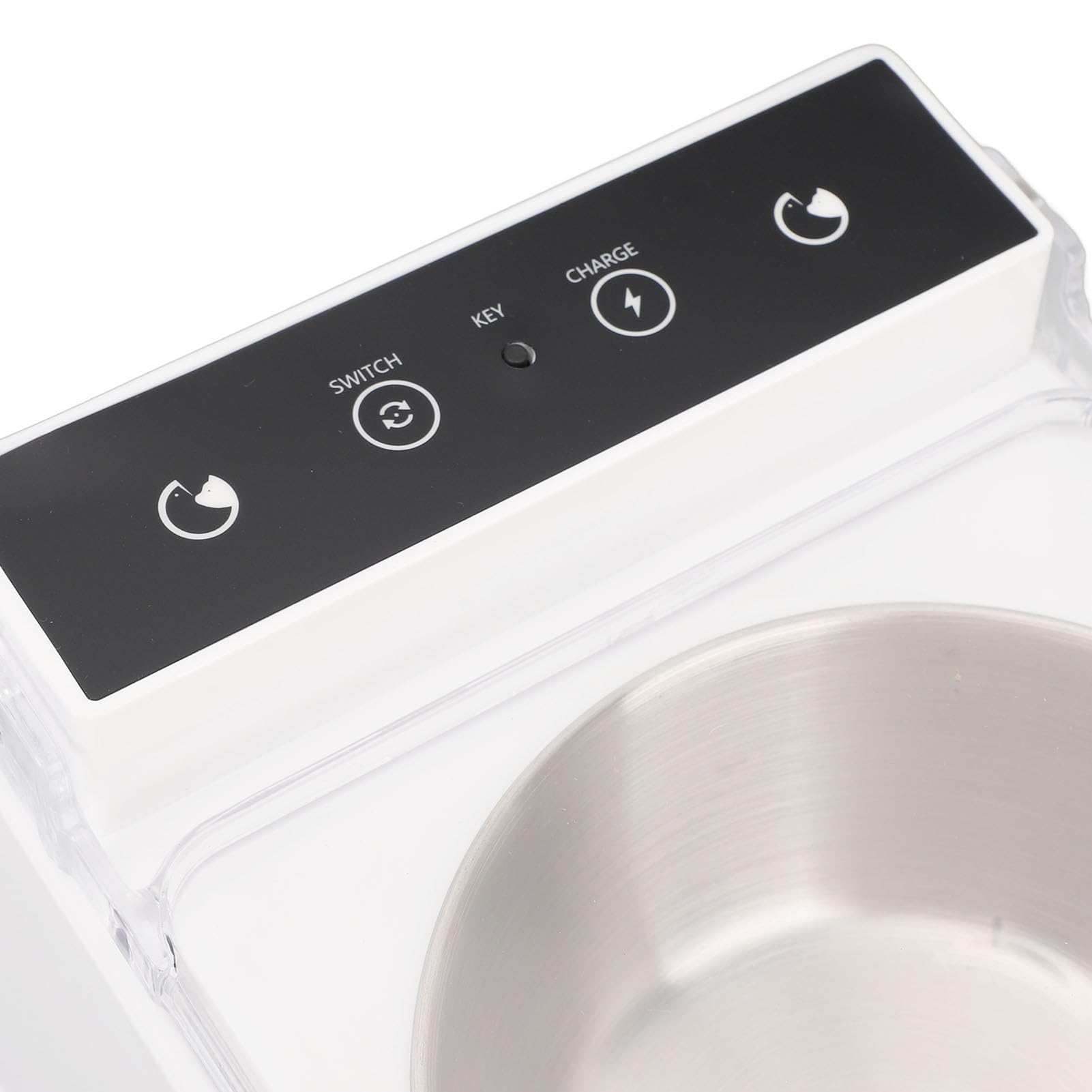 Ciotola per Mangiatoia Automatica per Cani e Gatti, Design Igienico Rialzato Interni Domestici, Elegante Coperchio Trasparente, Mangiatoia Gatti con Rilevamento Automatico Promuovere