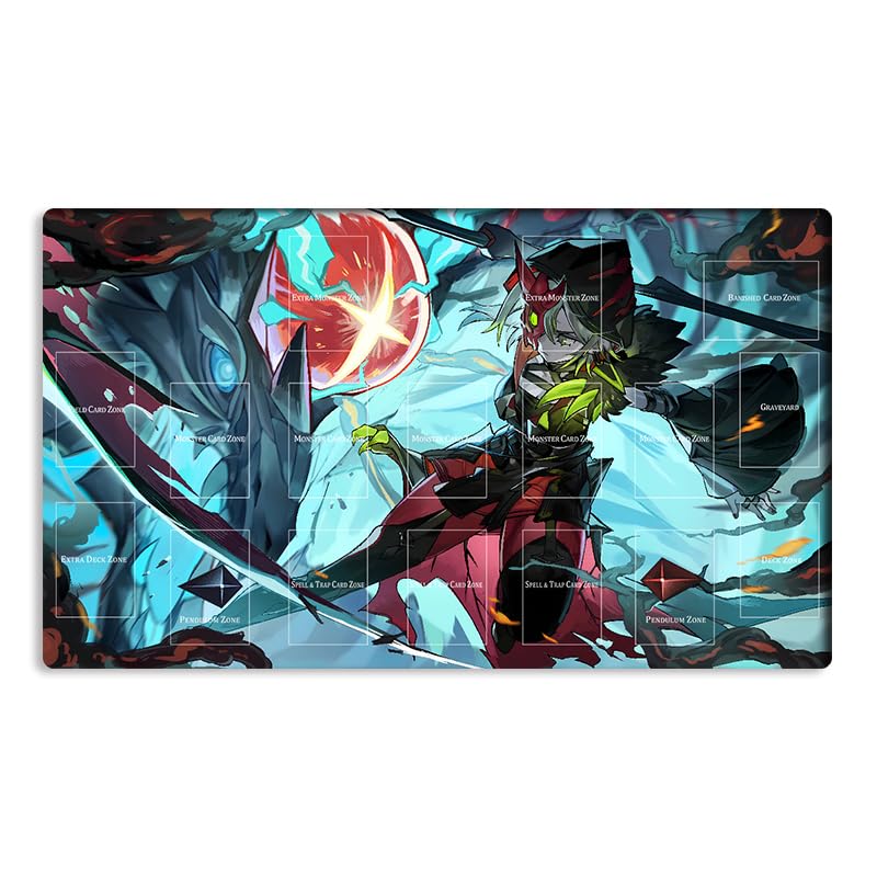 New Mlikemat Playmat Diabellestarr the Dark Witch TCG CCG OCG Trading Card Game Mat with Zones + Free Bag (ZD039-928-A)