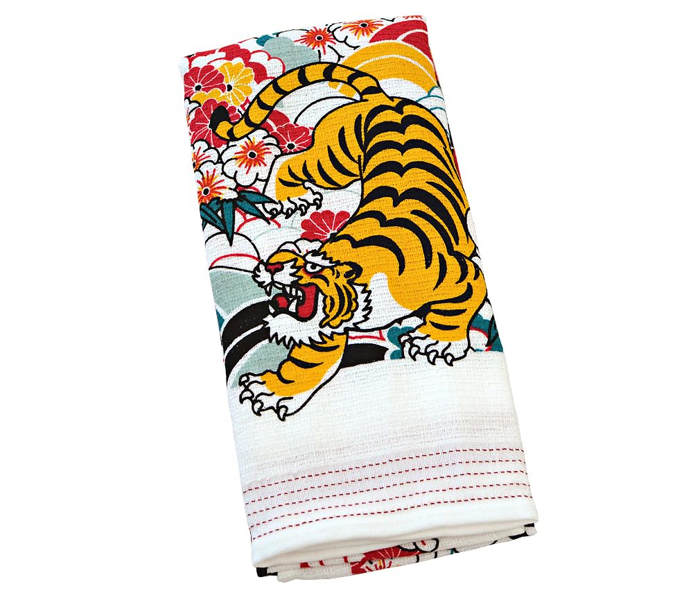 Towel, Tenugui, Gauze, Tenugui, Made in Japan, 13.0 x 39.4 inches (33 x 100 cm), Japanese Pattern, Sports Towel, Face Towel, Outdoor Sports, Camping, Sauna, Bath, Hair Turban, 100% Cotton, Absorbent :