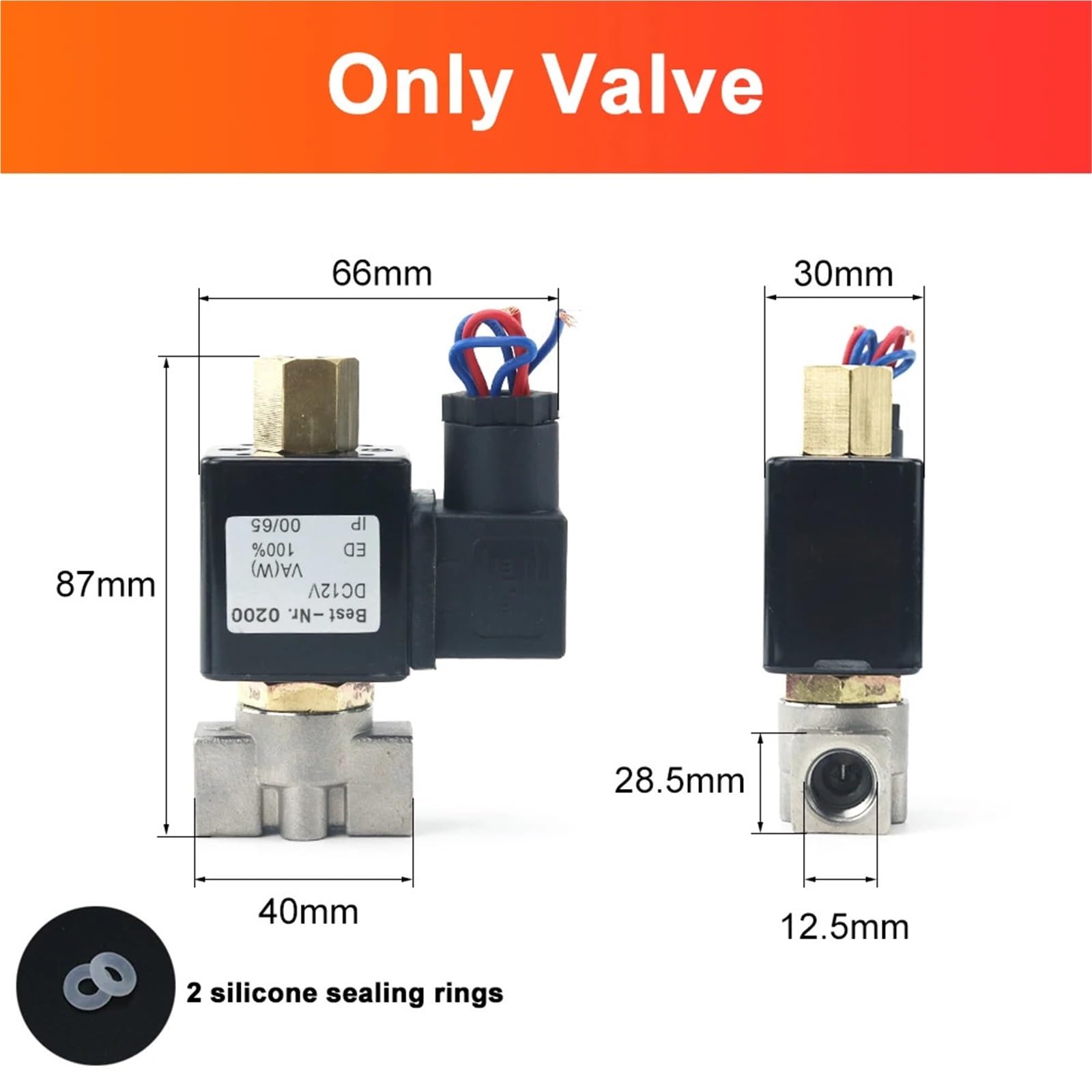Zawór elektromagnetyczny 1/4" Normalnie otwarty SS 304, 2-drożny, przyłącze do węża olejowego i kwasowego, rury DSJ-M, YDF-LOK, LOK, AC 220 V DC 12 V (z FC 10 mm, AC220V)