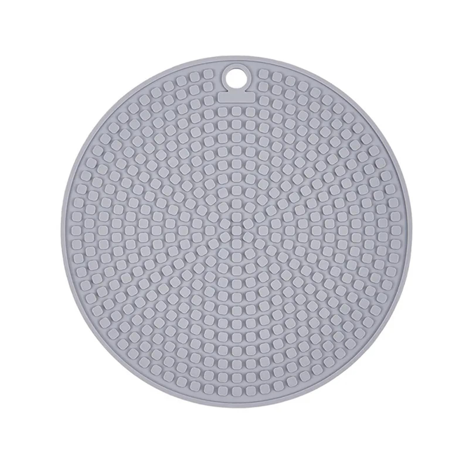 silicone trivet Table Mat, Silicone Trivet Kitchen Heat Non-Slip Insulation Pad Gray Multifunction Mug 18cm(Light Gray 1 Pc)