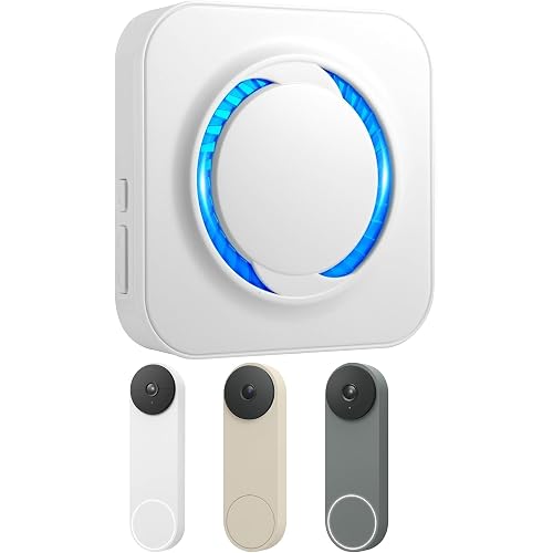 LUCKYDUO WiFi Chime for Nest Doorbell, 32 Tones, LED Flash, 999+ Expandable | Works With Google Nest Video Doorbell, Plug And Play Indoor Chime, 5 Volume Levels, Silent Flash Mode, Whole-Home Coverage