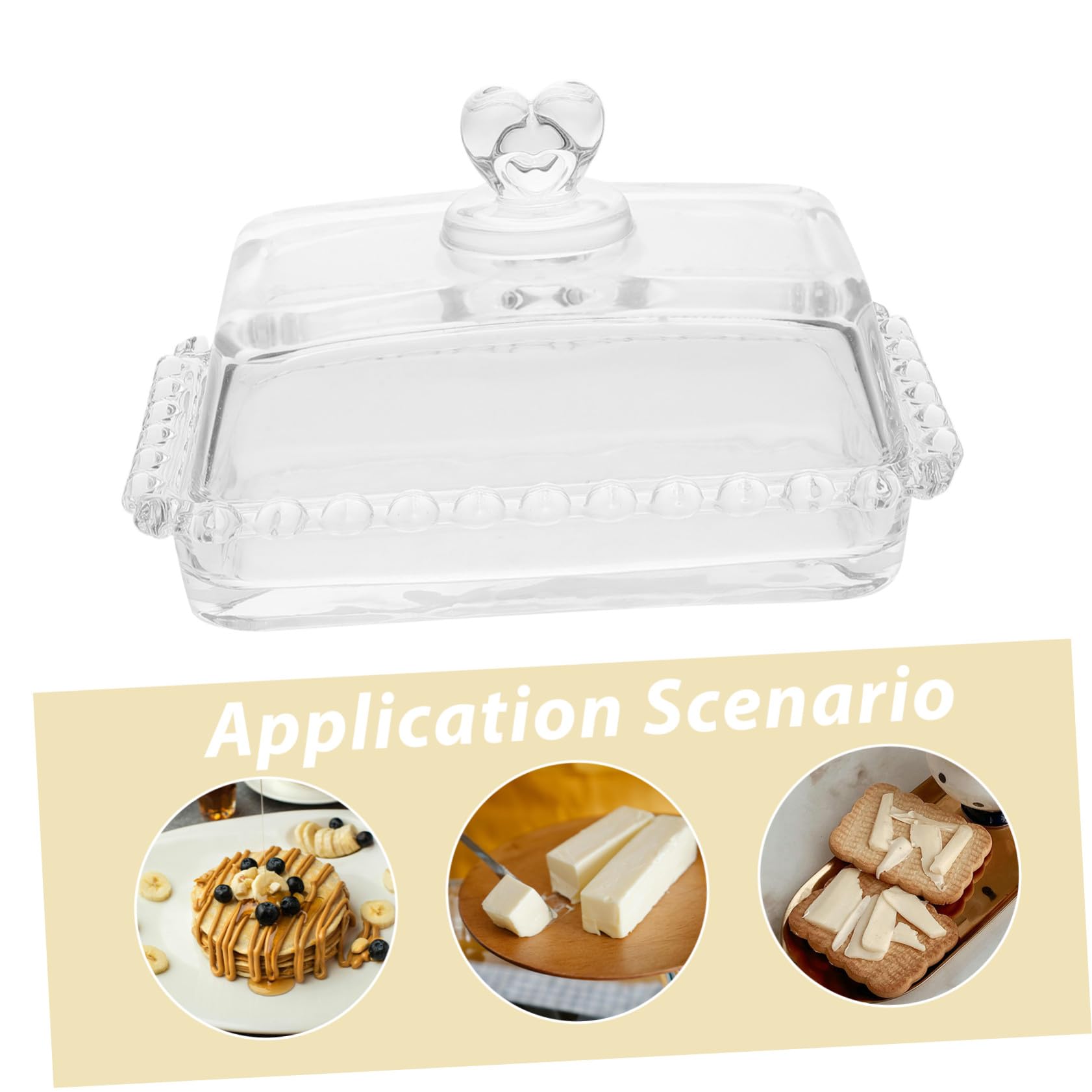 GALPADA Beurrier En Verre Transparent Avec Couvercle Plat à Beurre Verre Réutilisable Usage Domestique Préservation Des Aliments
