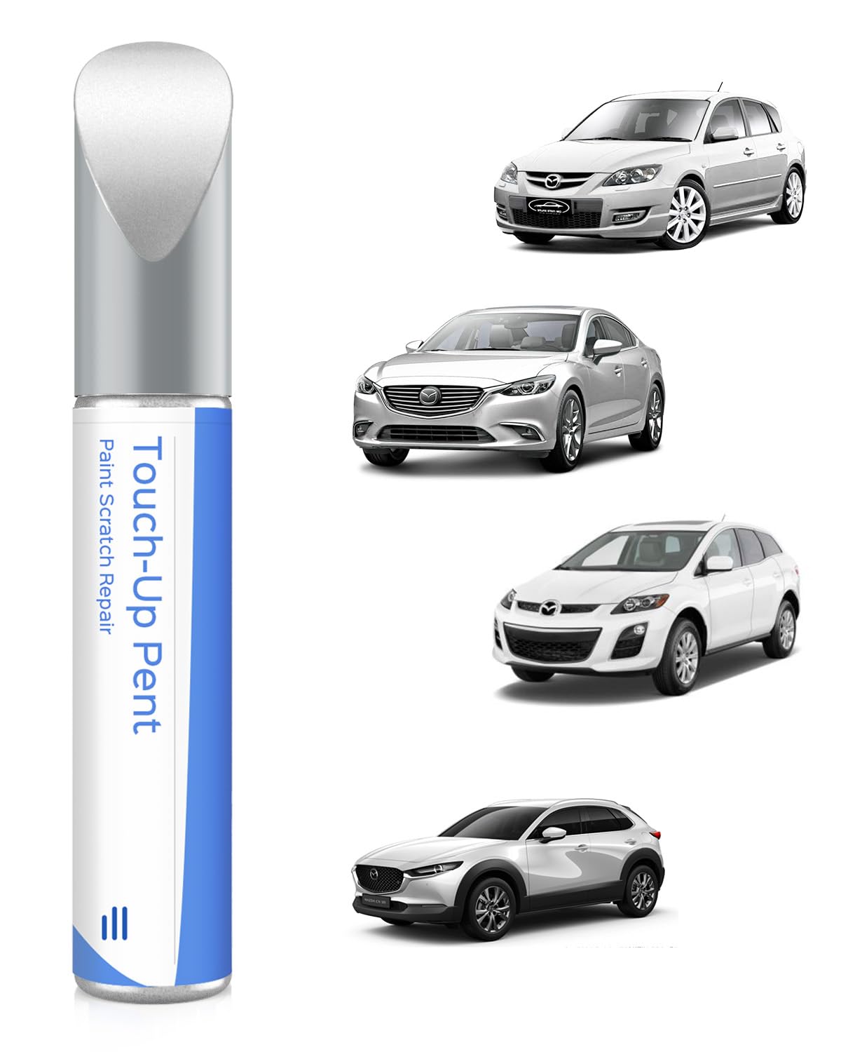 Mazda Lackstift Set (2x9ml) Lackreparatur Zubehör Farbe 25D Snowflake White Pearl - Satinweiss