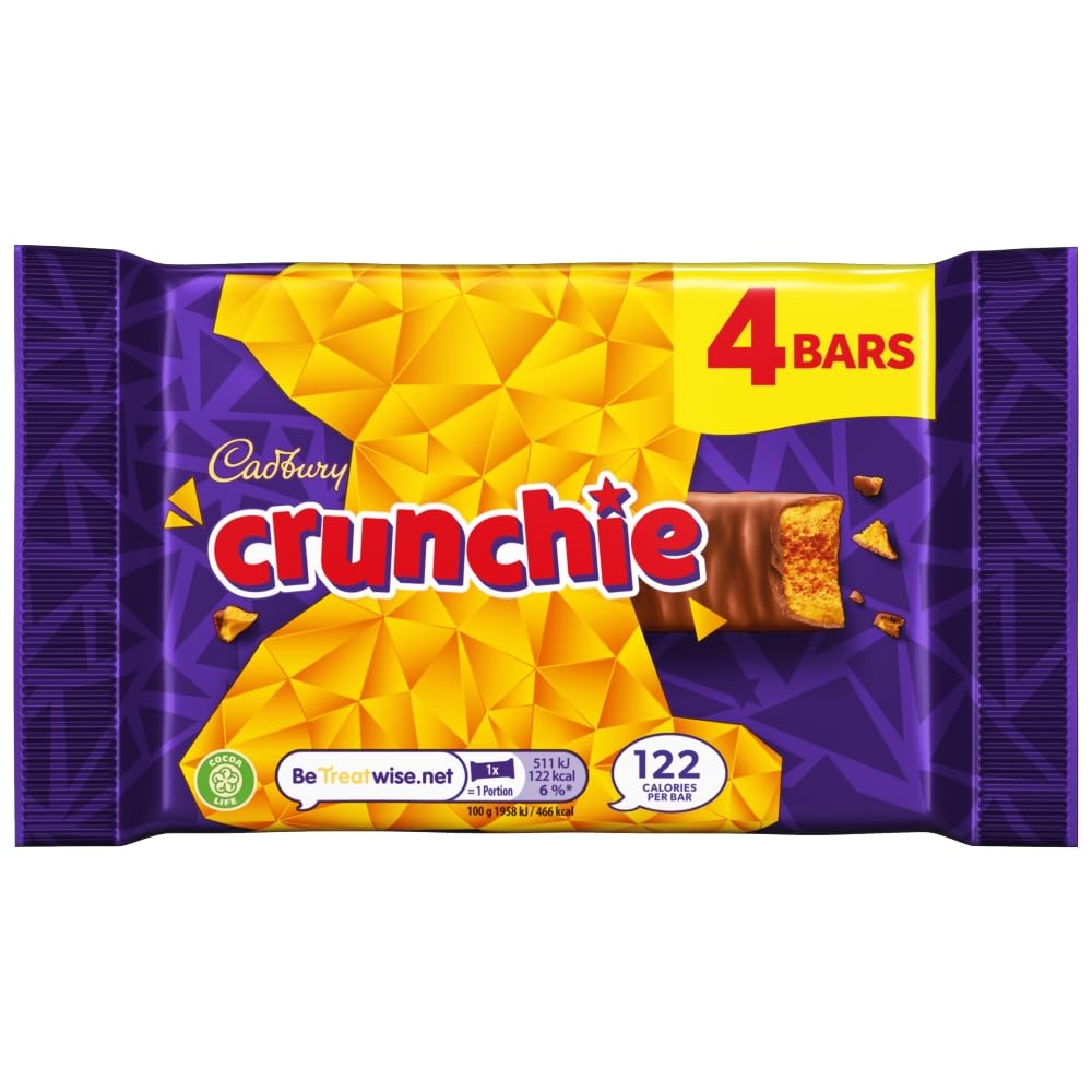 Cadbury Crunchie Chocolate Bar, 26.1 g (Pack of 4)