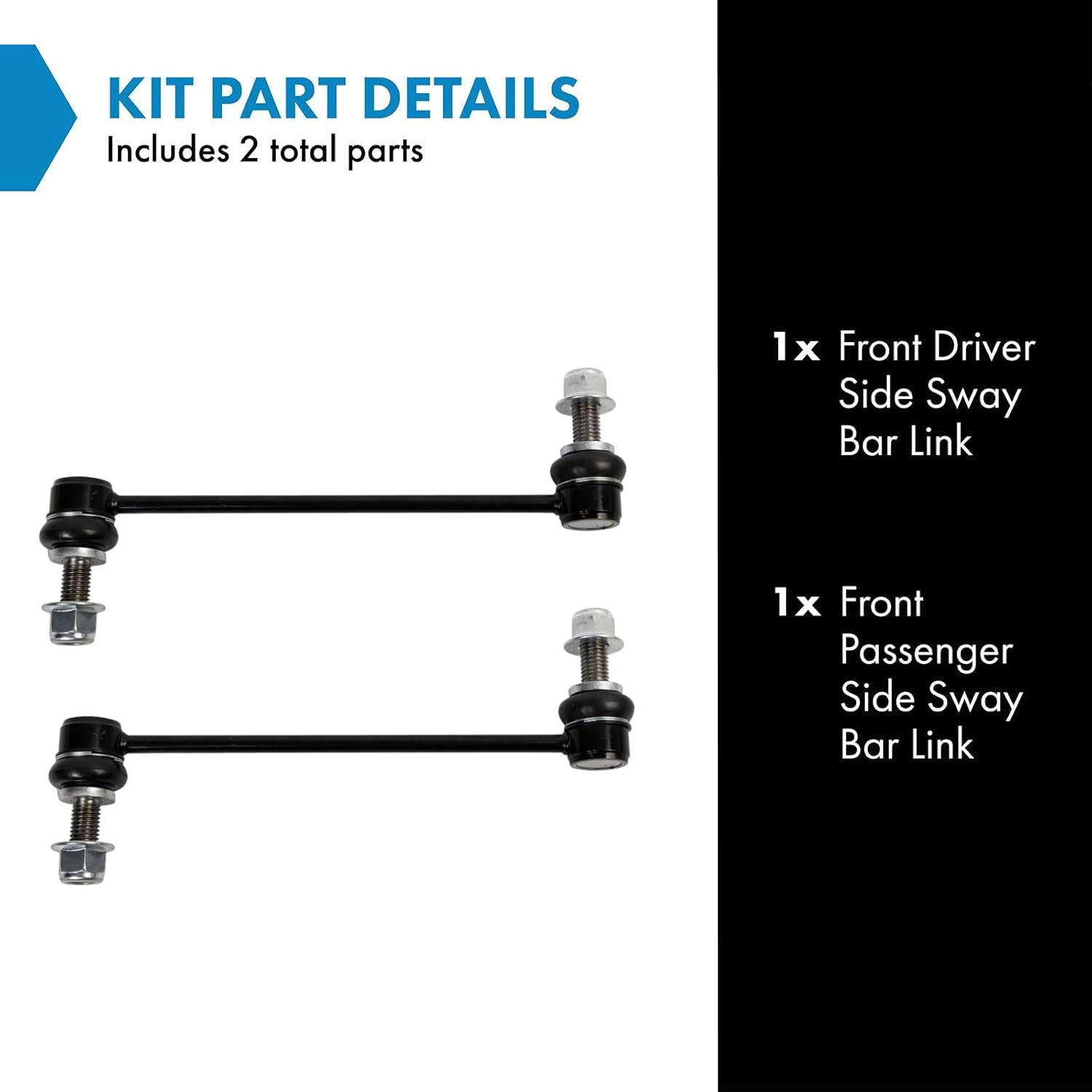 TRQ Front Sway Bar Stabilizer Link Set Compatible with 21-23 F-150 22-23 F-150 Lightning