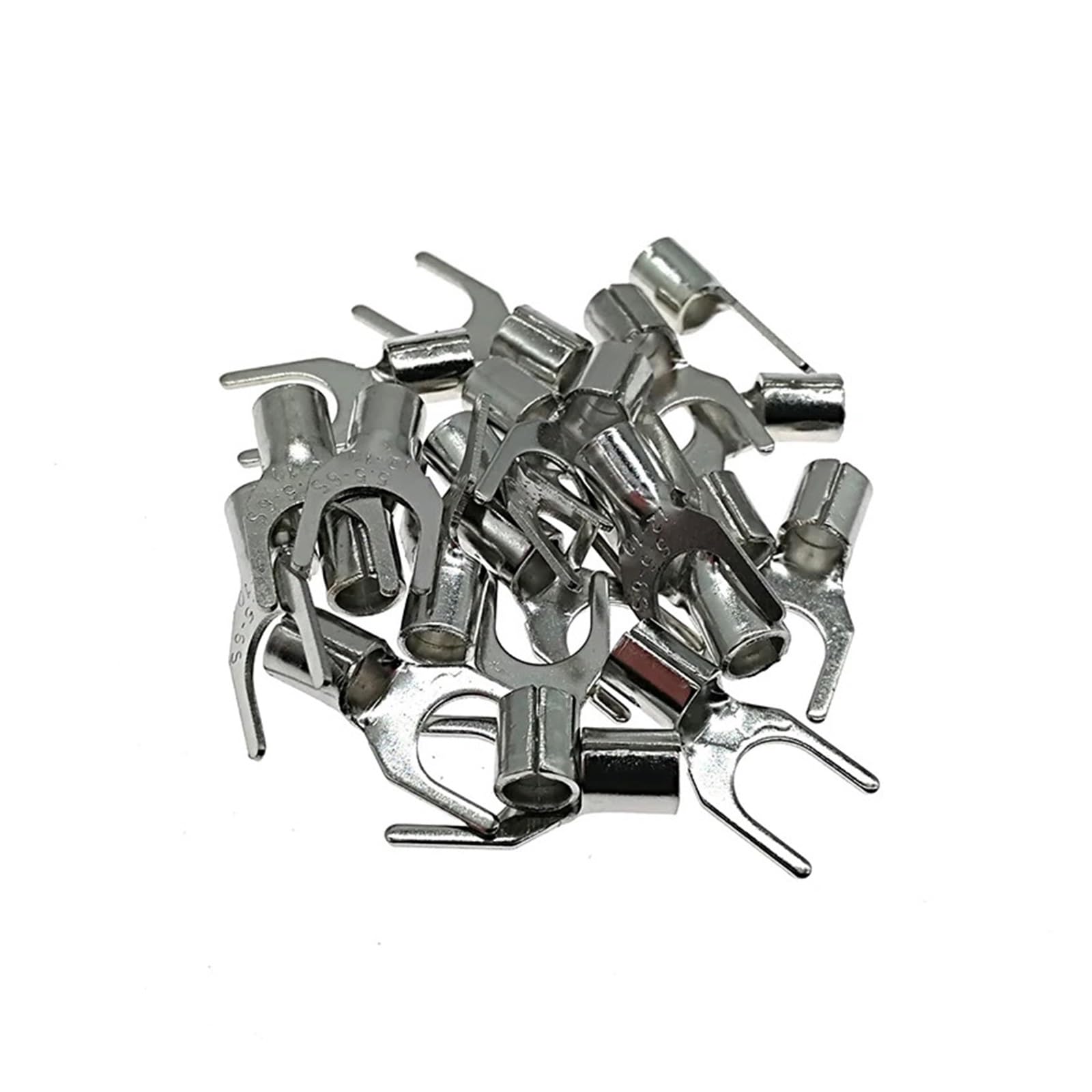 200/100pcs Spade Crimp Terminals Electrical Cord End Wire Connector SNB3.5/5.5/8/14 Cable Ferrules 14-6AWG 2.5-16mm2(SNB8-6 (100Pcs))