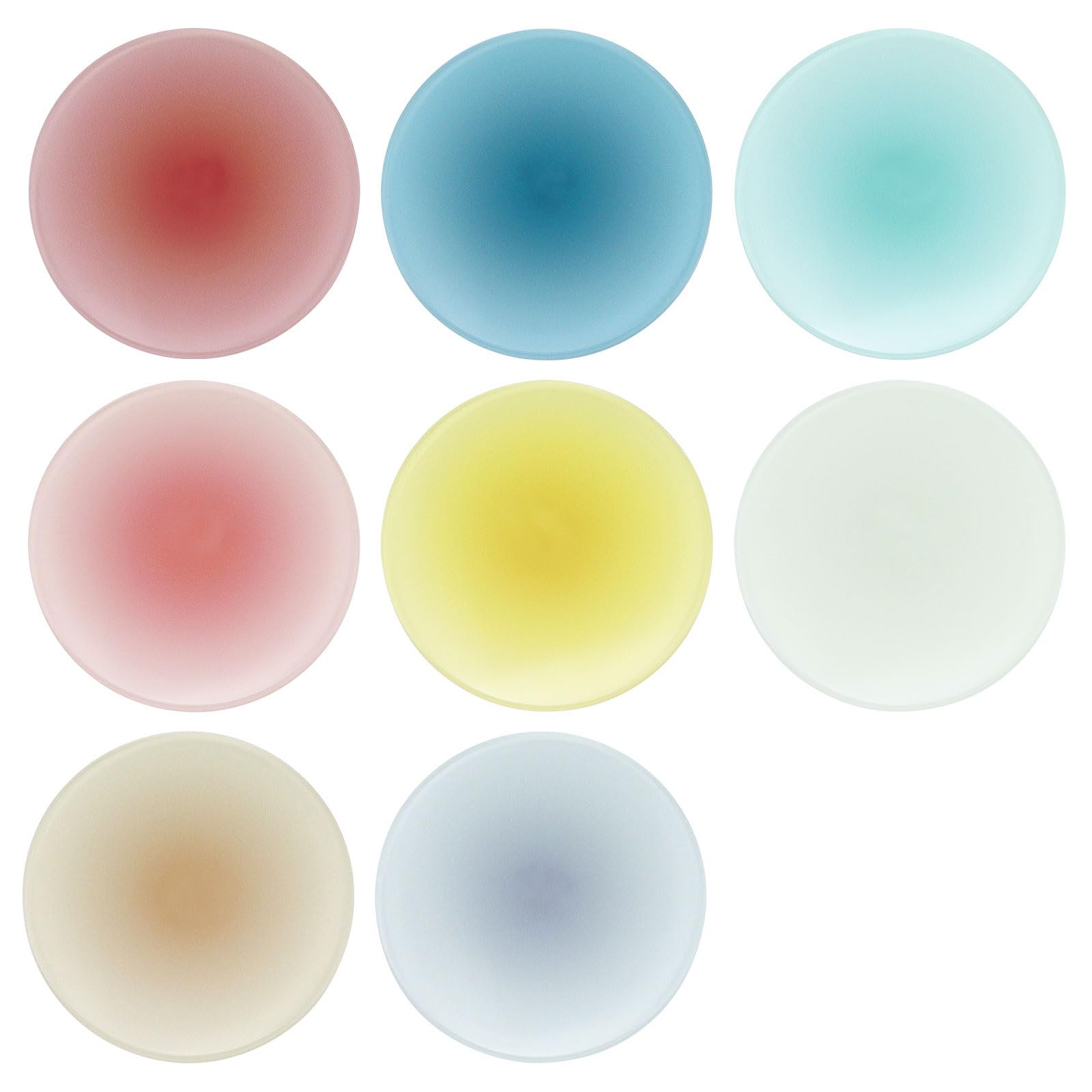 Pastel Color Drink Coasters - 8 Pcs Acrylic Coaster Set, 3.8 Inch Round, Coffee Table & Dining Table Centerpiece Decor (8 Colors)