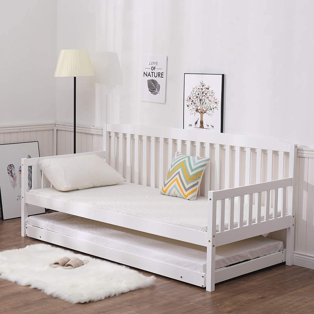 Buy SHAKER STYLE WHITE 3FT SINGLE DAYBED WITH UNDER BED GUEST TRUNDLE