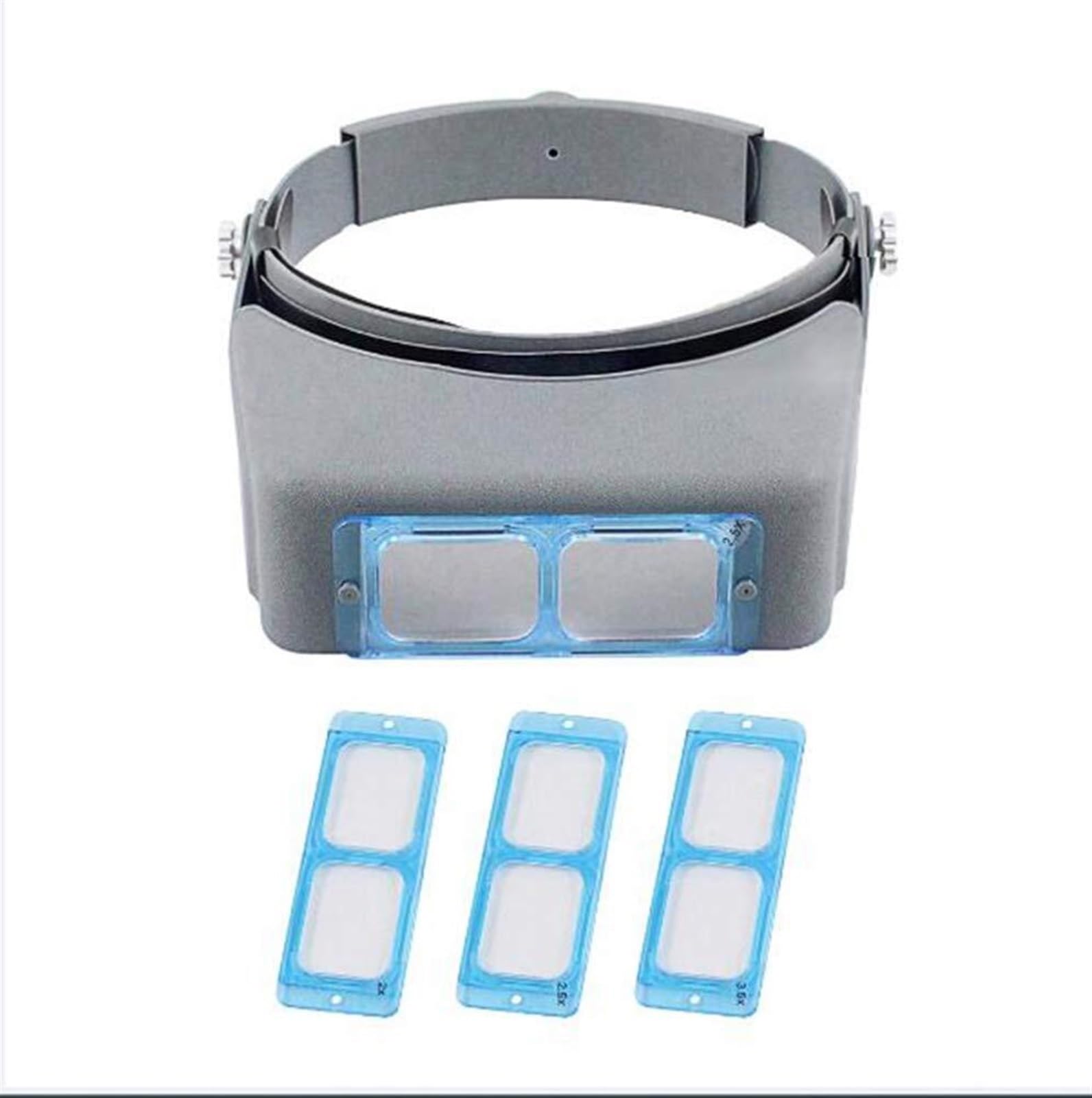 Lupa, Diadema LED de 1.2X/1.8X/2.5X/3.5X, Lupa con Visera y luz, 4 Lentes Desmontables para Lectura, Lupa para joyería, Reloj,