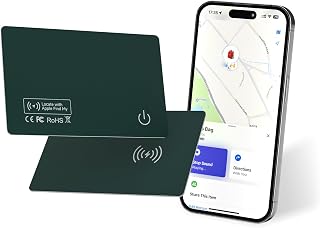 eirix Wallet Tracker Card Deep Green, Rechargeable Thin Finder, Works with Apple Find My (iOS Only), Item Locator for Luggage Tags, Passports, Phone
