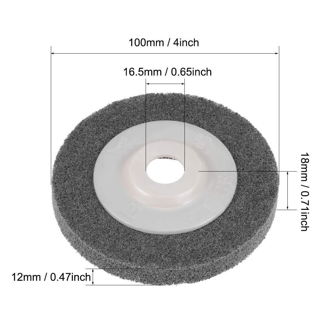 sourcing map Rueda disco pulidor de 4 pulgadas de fibra de nailon lijadora para esmeriladoras 5Pcs