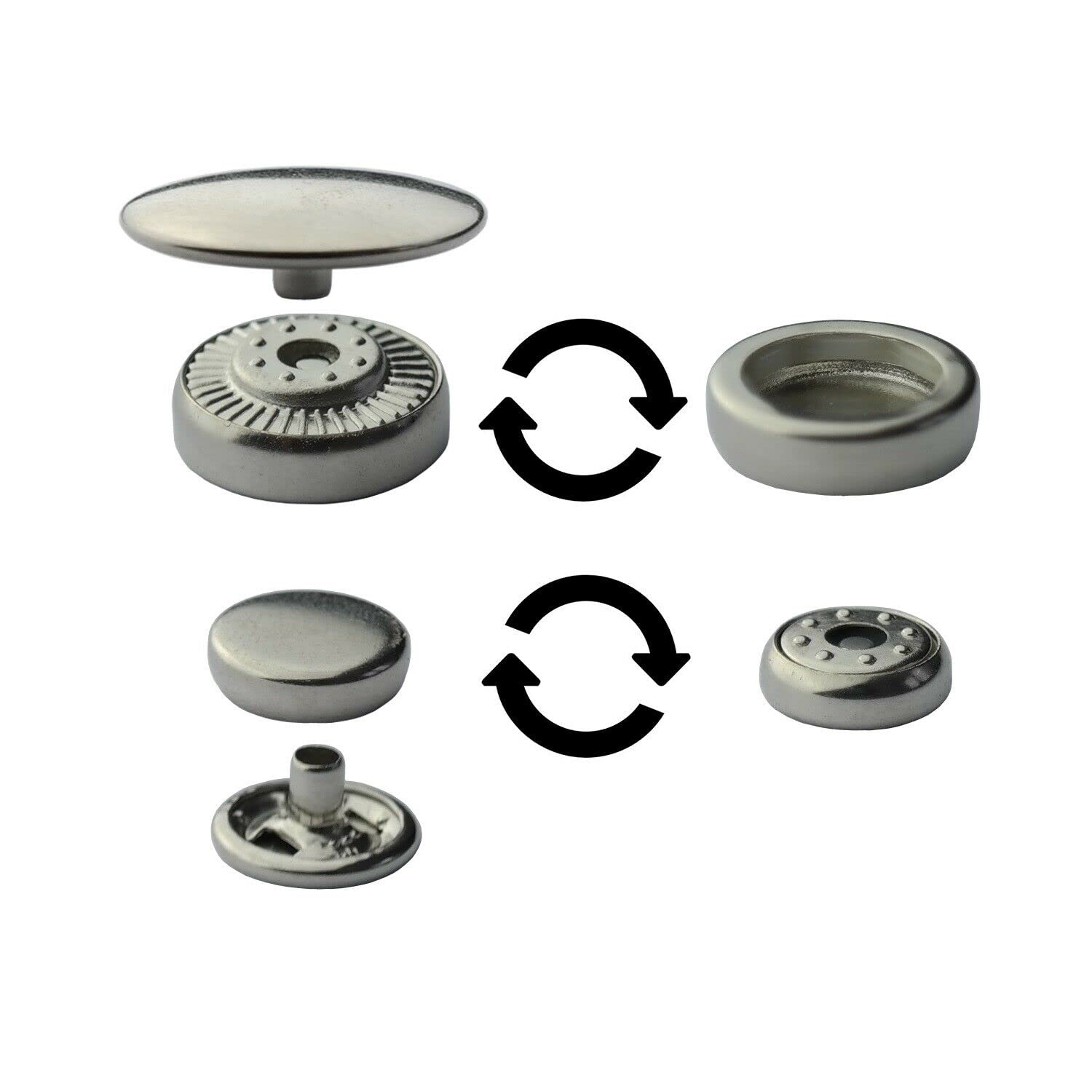 ISTA TOOLS Variantes prensas, herramienta de inserción, silbato perforado de 2 mm, 5 juegos de botones a presión, 100, 200, 300, 400, 600 unidades (400 unidades de broches)