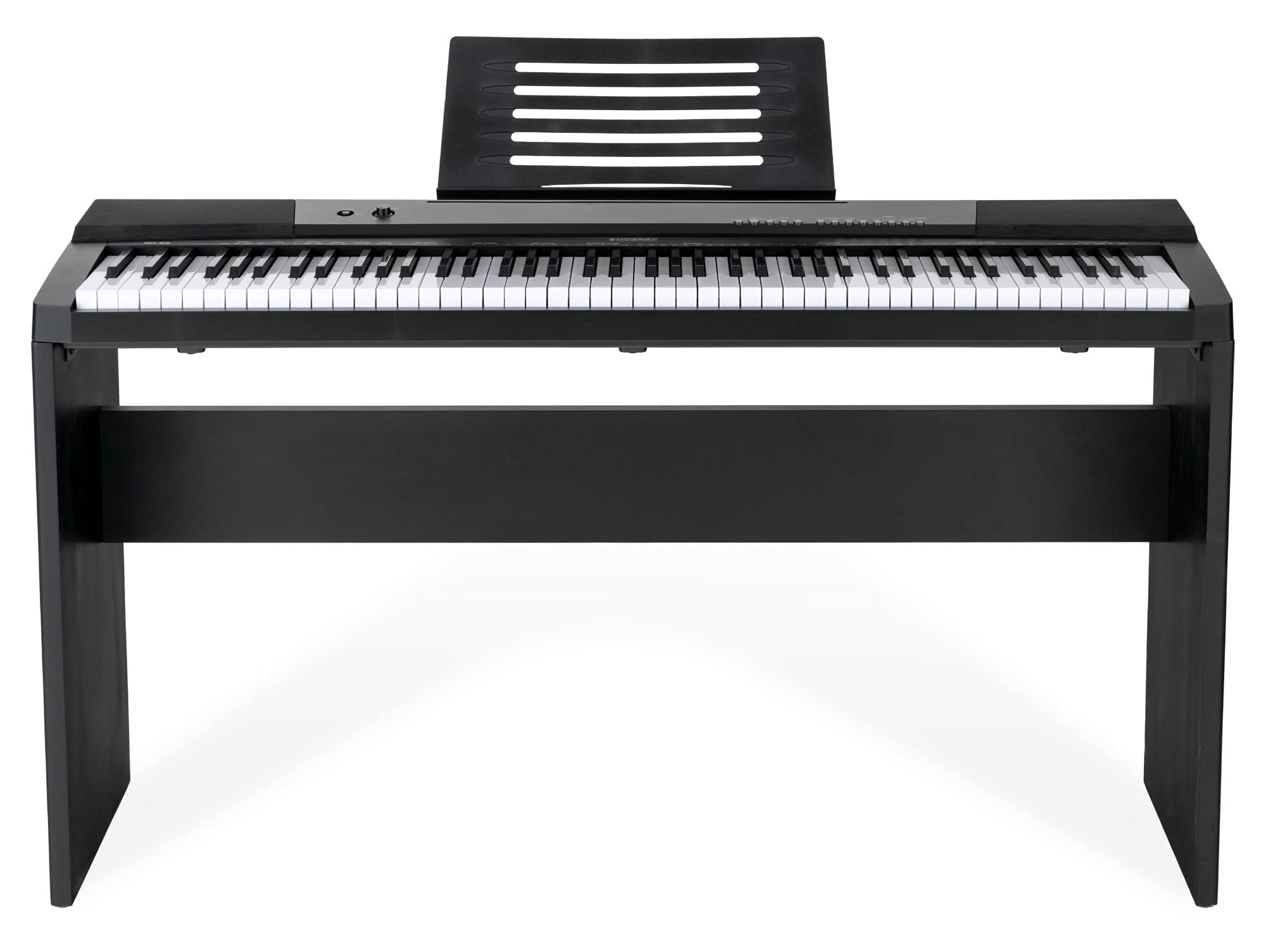 McGrey DK-88 Tastiera Beginner in Look Stagepiano - Tastiera per principianti con 88 tasti - con supporto - 146 suoni - Funzioni Split, Dual e Twinova - inclusa pedaliera sustain - Nero