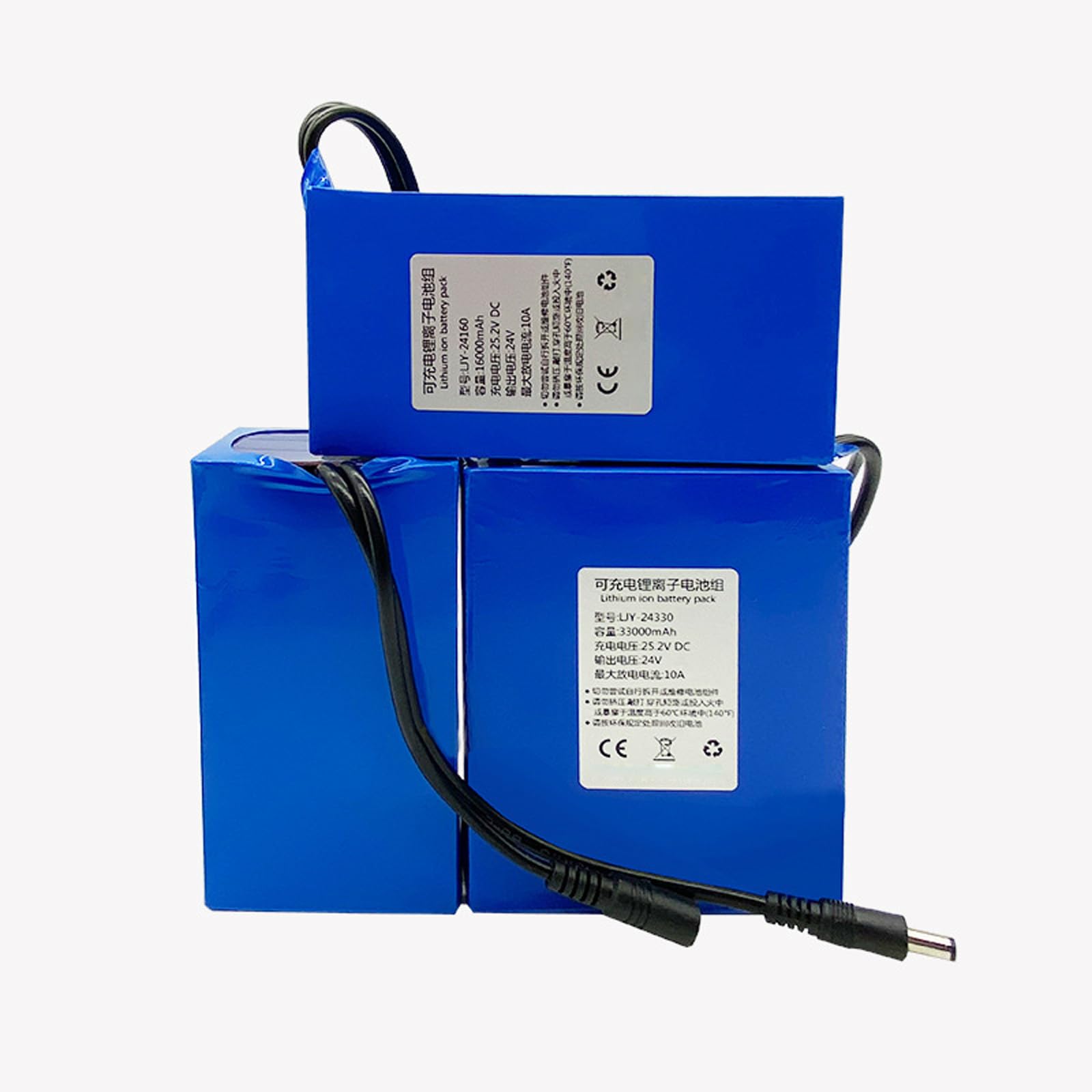 Batería Recargable 24V CC batería polímero Litio portátil 5000mAh-45000mAh 25,2V para Juguetes eléctricos, iluminación Exterior, Tiras LED, batería de Repuesto,24v5000mah