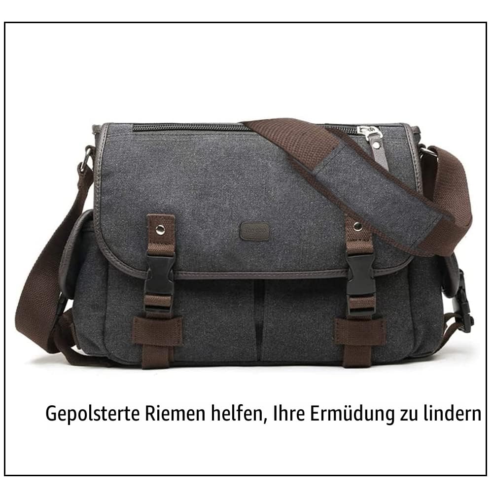 [Aktualisiert] Vintage Canvas Messenger Bag Große Buch Laptop Umhängetasche Frauen Männer Neu