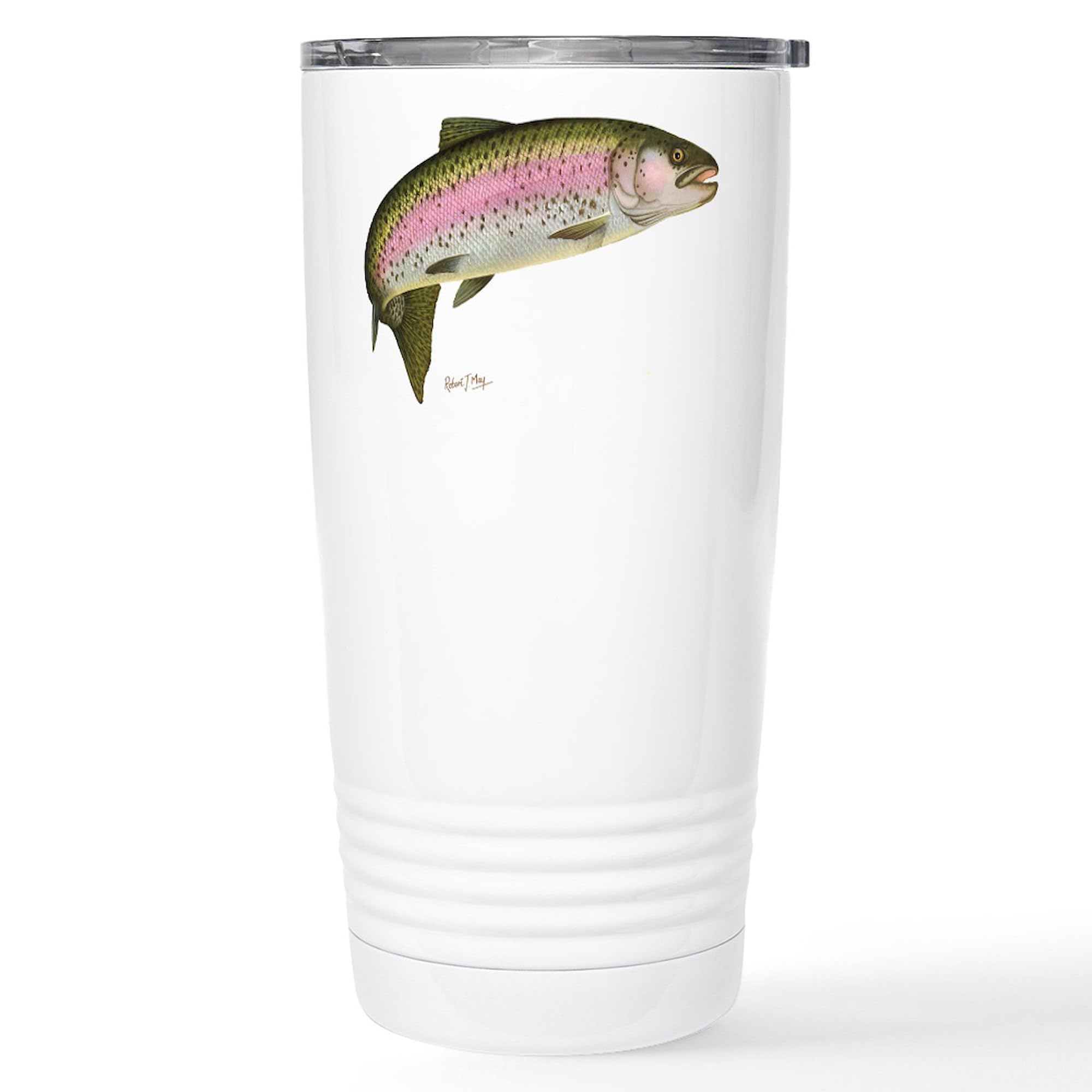 Amazon.com: CafePress Rainbow Trout Stainless Steel Travel Mug 20 oz.  Insulated Stainless Steel Coffee Tumbler : Home & Kitchen