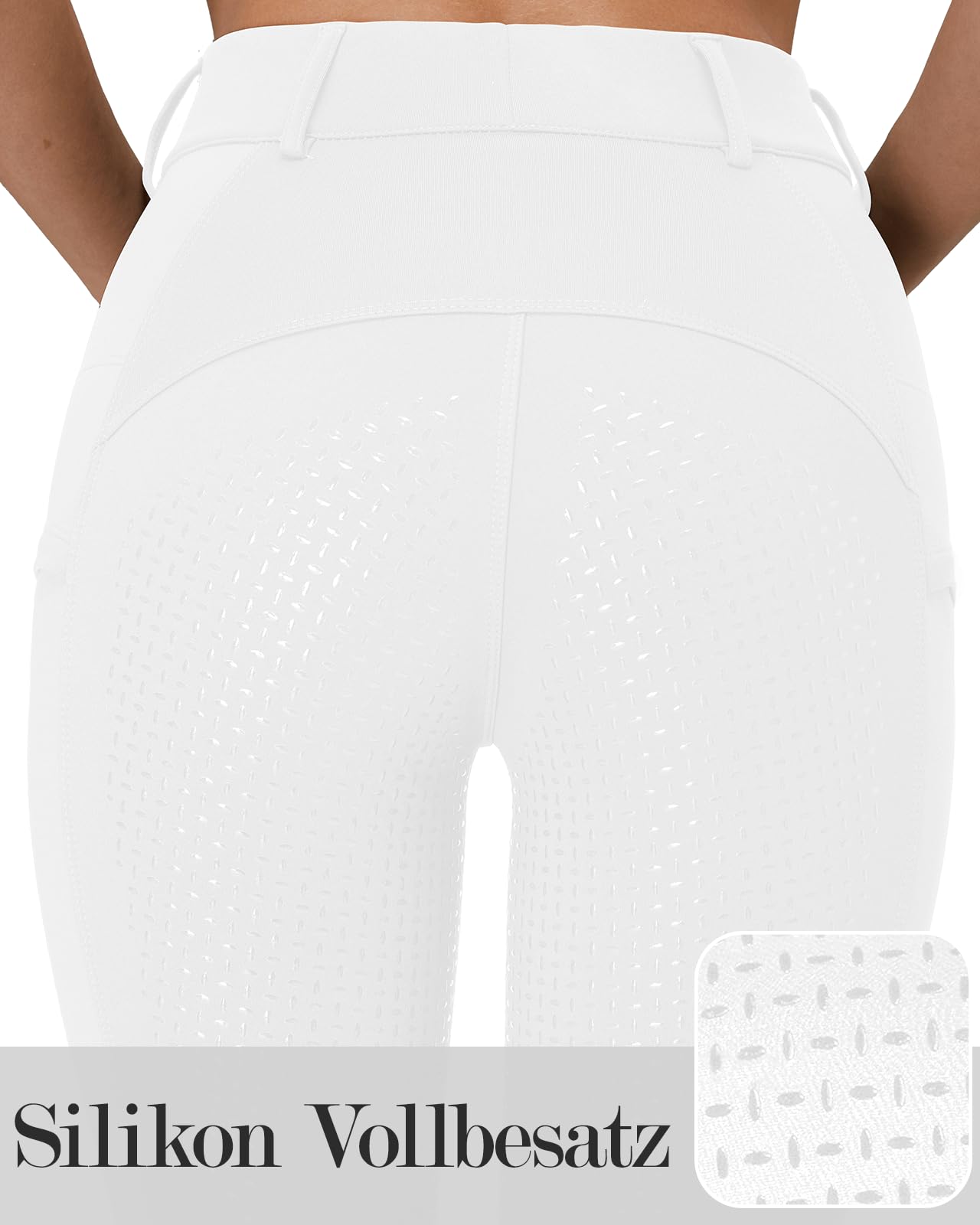 Leggings de equitación para mujer, asiento completo, de silicona, mallas de equitación con bolsillos para teléfono