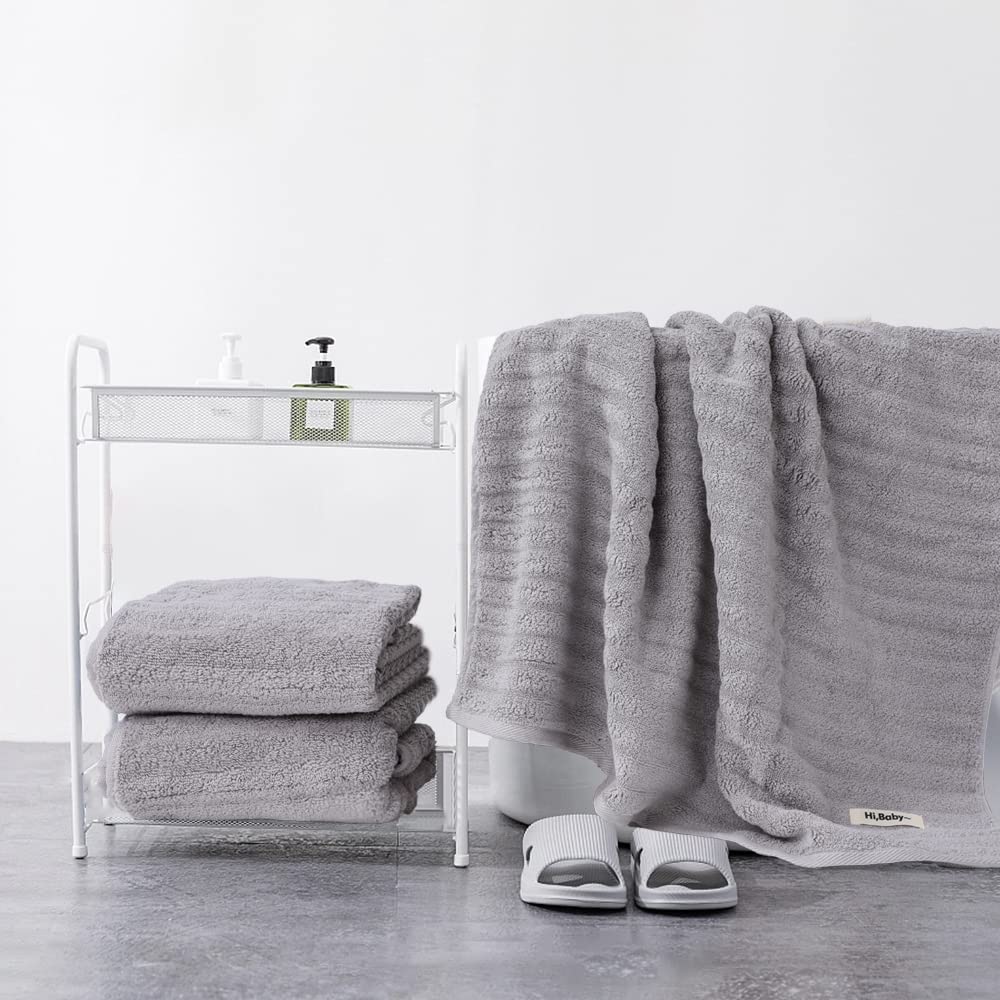 Amazon｜高級ウルトラソフトライトグレーバスタオルセット バスルーム